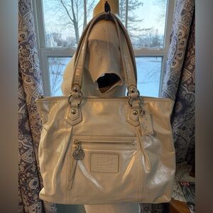 Silver Coach Poppy Bag with Legacy Interior - 16287